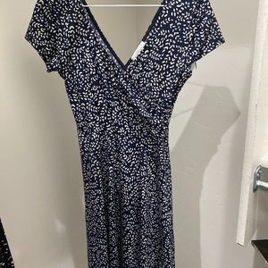 Small Kaileigh Dress (StitchFix Brand) - Navy Blue and White, Like New